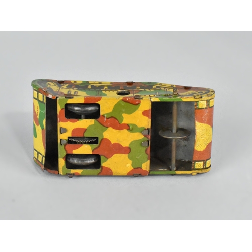 18 - A Small WWI Period German Tin Plate Clockwork Tank in Three Colour Camouflage by CKO Kellerman, Cloc... 