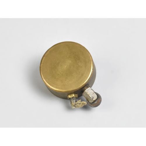 21 - A WWI Trench Art Brass Cigarette Lighter, 4cms Diameter, We Cannot Ship this Lot