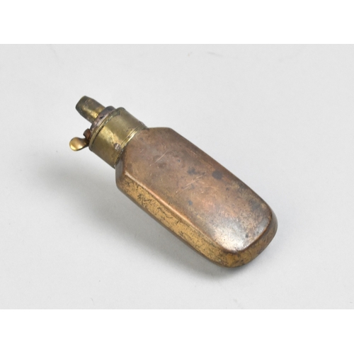 22 - A Miniature Trench Art Model of a Powder or Shot Flask, 9cms High