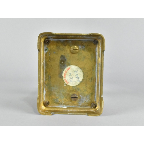25 - A Mid 20th Century French Brass Carriage Clock with White Enamelled Dial, Working Order, 12cms High
