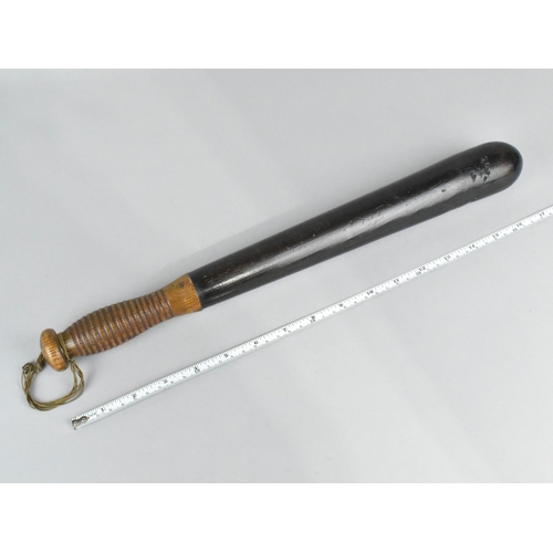 4 - An Edwardian Turned Wooden Truncheon, 44cms Long