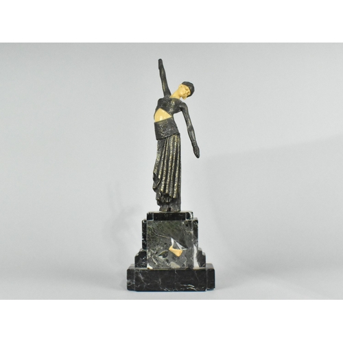 45 - A Reproduction Art Deco Style Bronze Effect Figure of Girl Dancing, 'Footsteps' After Demetre H. Chi... 