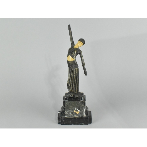 45 - A Reproduction Art Deco Style Bronze Effect Figure of Girl Dancing, 'Footsteps' After Demetre H. Chi... 