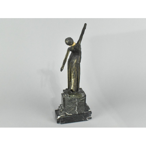 45 - A Reproduction Art Deco Style Bronze Effect Figure of Girl Dancing, 'Footsteps' After Demetre H. Chi... 
