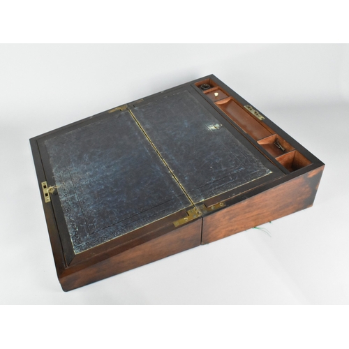 9 - A 19th Century Crossbanded Walnut Writing Slope with Fitted Interior, 46cms Wide