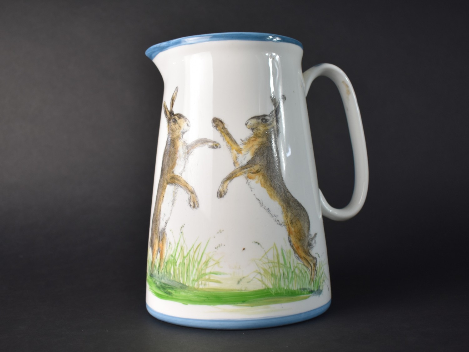 A Late 20th Century Ceramic Water Jug Decorated with Boxing Hares ...