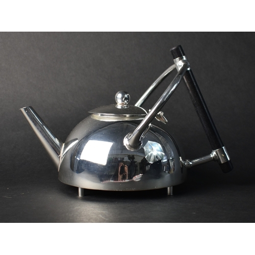 190 - A Reproduction Dresser Style Silver Plated Teapot with Ebonised Handle