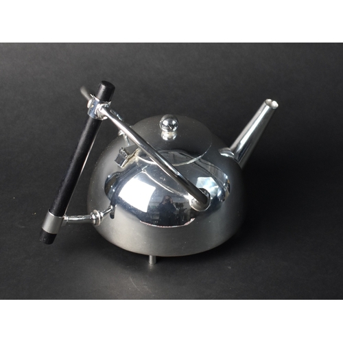 190 - A Reproduction Dresser Style Silver Plated Teapot with Ebonised Handle