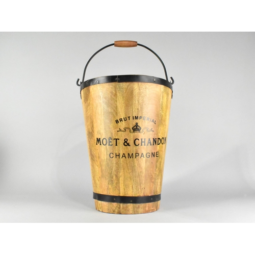 208 - A New and Unused Coopered Moet and Chandon Champagne Bucket of Tapering Form, 39.5cms High