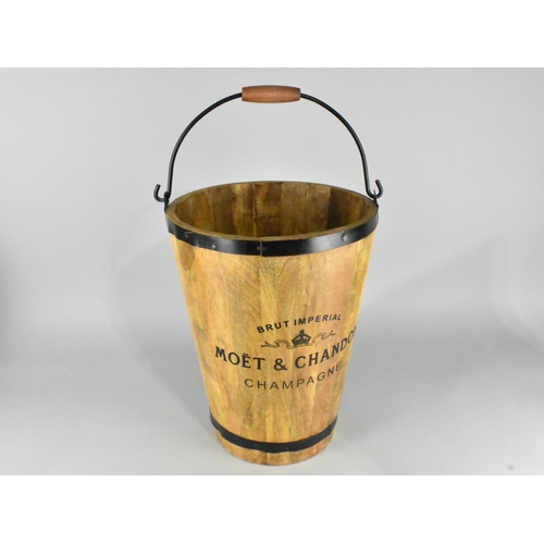 208 - A New and Unused Coopered Moet and Chandon Champagne Bucket of Tapering Form, 39.5cms High