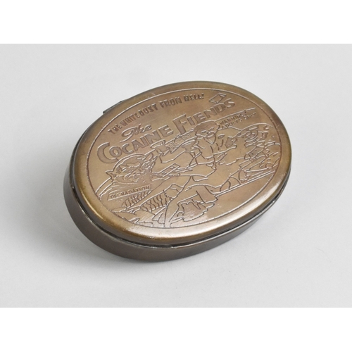 217 - A Reproduction American Oval Small Brass Box The Lid Inscribed 