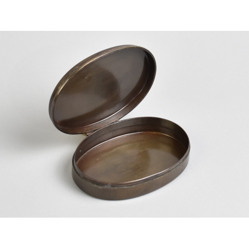 217 - A Reproduction American Oval Small Brass Box The Lid Inscribed 