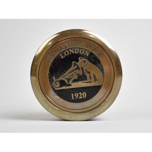 225 - A Reproduction Brass Cased Circular Advertising Pocket Compass For His Masters Voice 1920