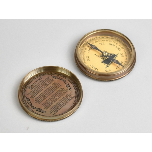 225 - A Reproduction Brass Cased Circular Advertising Pocket Compass For His Masters Voice 1920