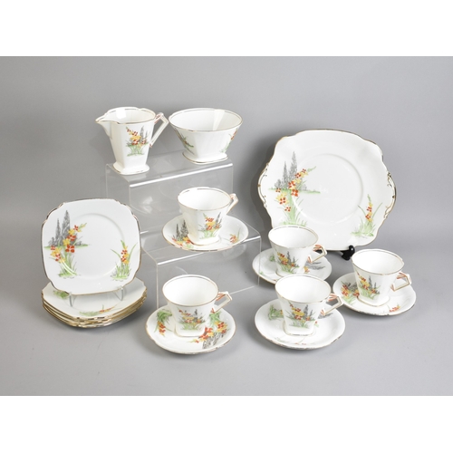 239 - A Part Hand Painted Art Deco Tea Set by Standard China