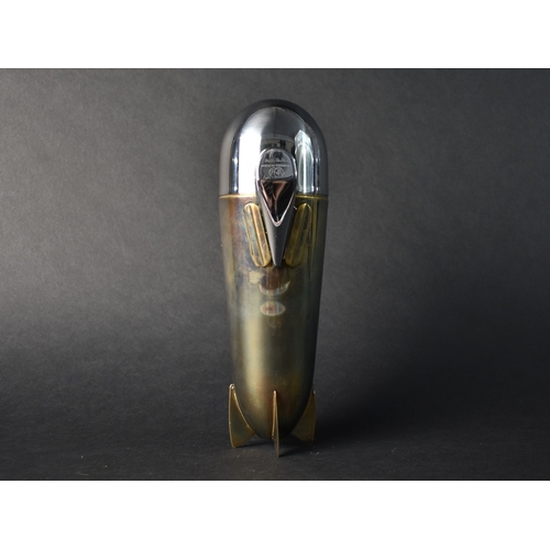 54 - A German Novelty Cocktail Shaker in the Form of a A Zeppelin Airship Containing Various Cups, Boxes ... 