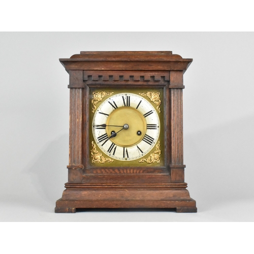 An Edwardian Oak Cased German Bracket Clock by HAC, (Hamburg American ...