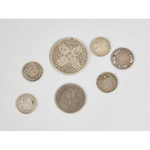 A Collection of Victorian Coinage to Comprise Gothic One Florin, One ...