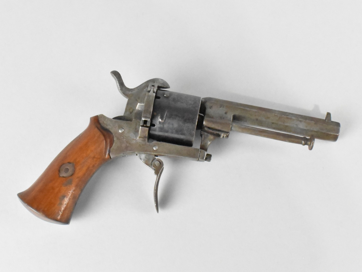 A 19th Century Belgian Rim Fire Six Shot Revolver with Folding Trigger ...