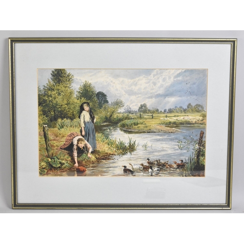 328 - A Framed and Glazed M Birket Foster Lithograph, 