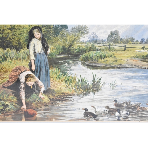 328 - A Framed and Glazed M Birket Foster Lithograph, 