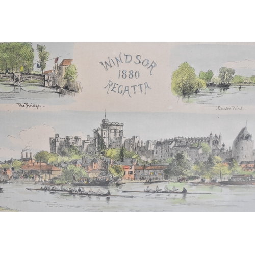 333 - A Framed and Glazed Engraving Print, Windsor Regatta 1880, Subject 35x25cm