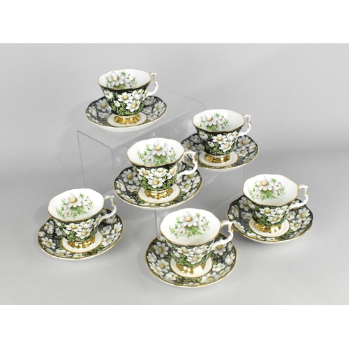 351 - A Royal Albert Provincial Flowers Mountain Avens Tea Set for Six to Comprise Cups and Saucers