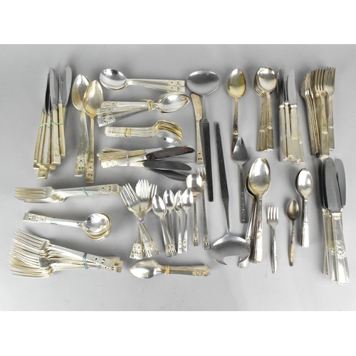 393 - An Oneida Community Plate Hampton Court Pattern Cutlery Set Together with a Walker and Hall Example ... 