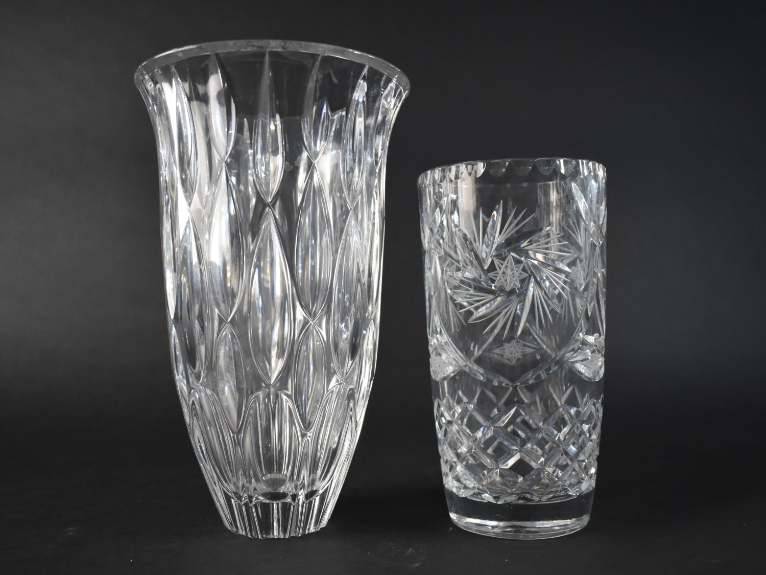 A Waterford Marquis 'Rainfall' Vase, 28cm high Together with a Further ...