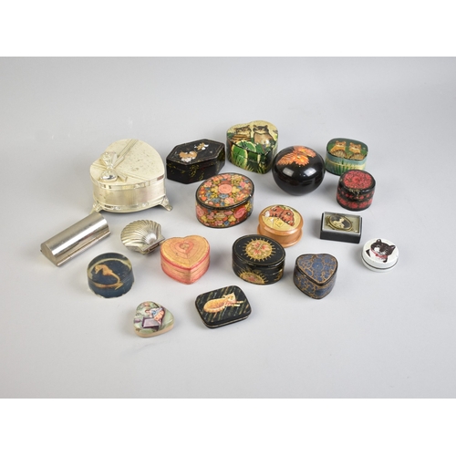 463 - A Collection of Various Trinket Boxes to Include Lacquered Examples etc