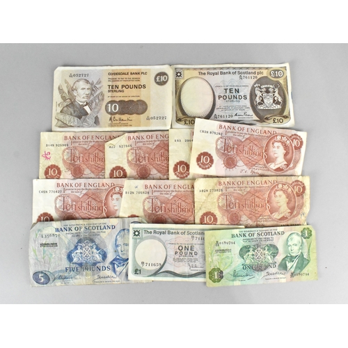 A Collection of Vintage Bank Notes to Include Scottish £1, £5 and £10 ...