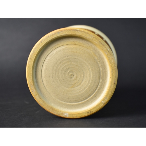 190 - A Mid Century Studio Pottery Vase with Abstract Geometric Decoration, 18cm high