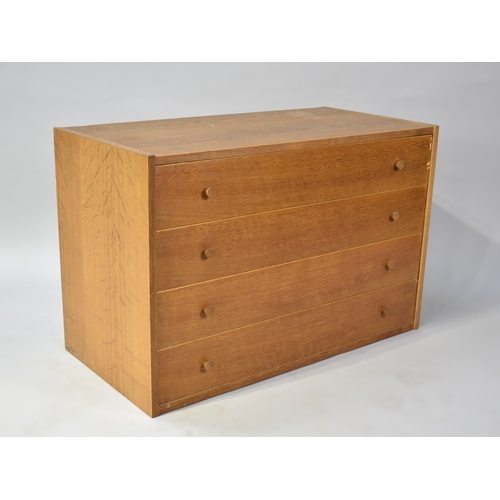 194 - A Vintage Four Drawer Chest, Missing Legs, 79cms Wide