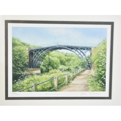 201 - A Pair of Limited Edition Framed Joan Fielden Prints, The Wrekin from Cressage, 160/500 and Ironbrid... 