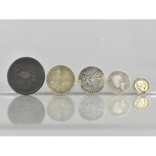 205 - A Small Collection of 18th, 19th and 20th Century Coinage to Comprise George IV Shilling (Drilled), ... 