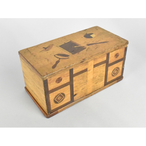 A 19th Century Japanese Scribes Box, the Top with Inlaid Marquetry ...