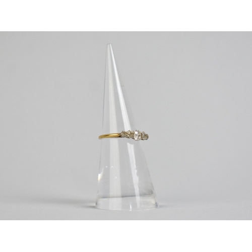 2 - An 18ct Gold and Diamond Five Stone Ring, Primary Mine Cut Stone Measuring 4.2mm by 3.4mm Approx Sup... 