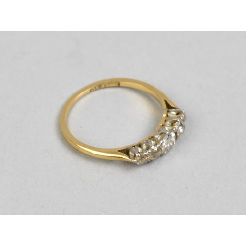 2 - An 18ct Gold and Diamond Five Stone Ring, Primary Mine Cut Stone Measuring 4.2mm by 3.4mm Approx Sup... 