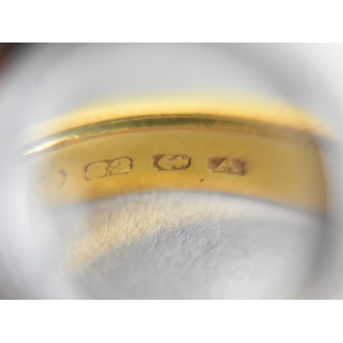 3 - An Antique 22ct Gold D Shape Wedding Band, 7.4gms Size T.5