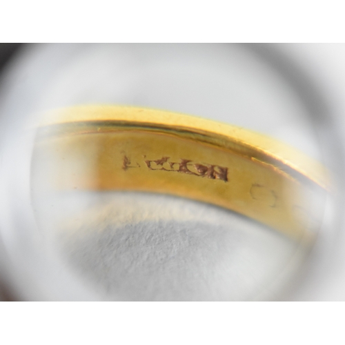 3 - An Antique 22ct Gold D Shape Wedding Band, 7.4gms Size T.5