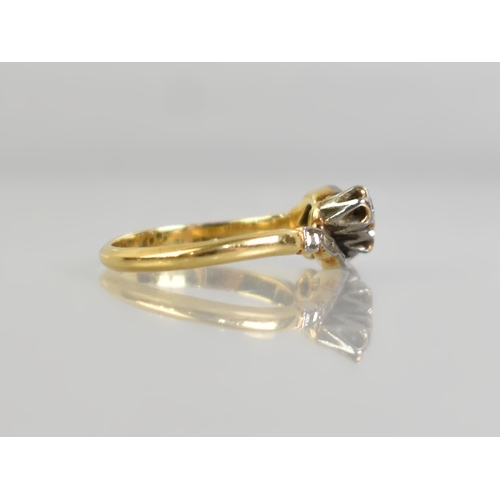 11 - An Antique 18ct Gold, Platinum and Diamond Trilogy Ring, Central European Round Cut Stone Measuring ... 
