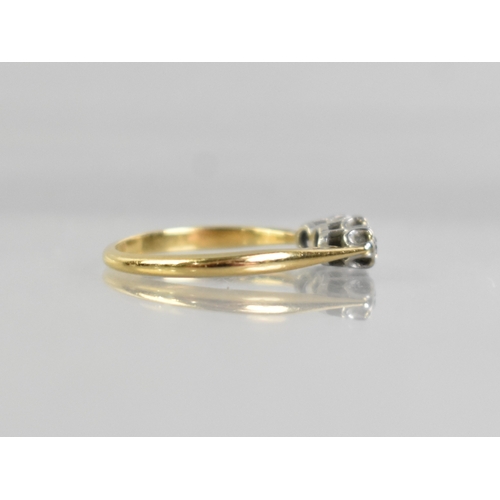 17 - An 18ct Gold, Diamond and Platinum Trilogy Ring, Central Round Cut Stone Measuring 2.4mm Diameter Su... 