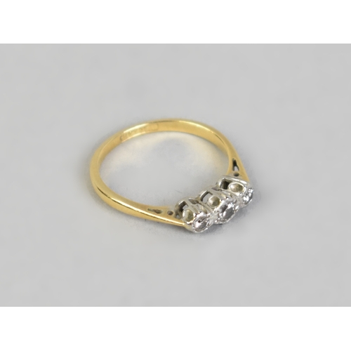 17 - An 18ct Gold, Diamond and Platinum Trilogy Ring, Central Round Cut Stone Measuring 2.4mm Diameter Su... 