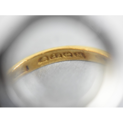 24 - Two Slim 22ct Gold Wedding Bands, Size M Hallmarked for Birmingham 1961 and Size K.5 Hallmarked for ... 