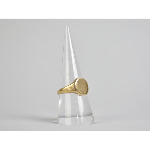 23 - A 9ct Gold Signet Ring, Octagonal Head to Tapered Fluted Shoulders and a Polished Flattened Band, Si... 