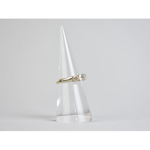 28 - An 18ct Gold, Platinum and Diamond Trilogy Ring, Central Round Brilliant Cut Stone Measuring 4.5mm D... 