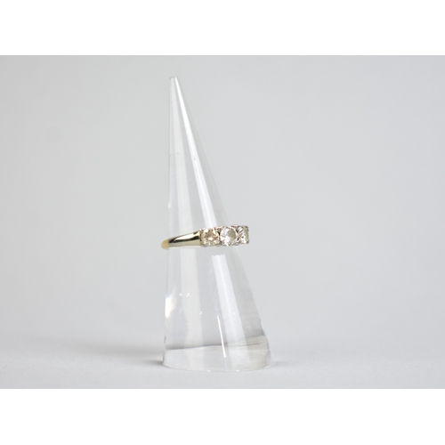 28 - An 18ct Gold, Platinum and Diamond Trilogy Ring, Central Round Brilliant Cut Stone Measuring 4.5mm D... 