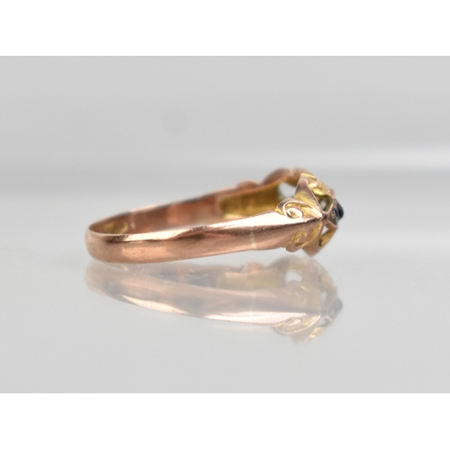 31 - A 9ct Rose Gold Paste Set Ring, Chester Hallmark for 1917 and with Makers Mark WN, Missing One Stone... 