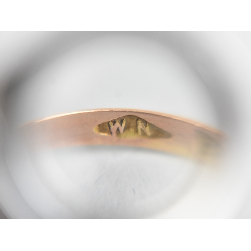 31 - A 9ct Rose Gold Paste Set Ring, Chester Hallmark for 1917 and with Makers Mark WN, Missing One Stone... 