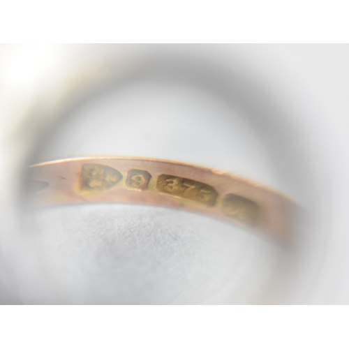31 - A 9ct Rose Gold Paste Set Ring, Chester Hallmark for 1917 and with Makers Mark WN, Missing One Stone... 